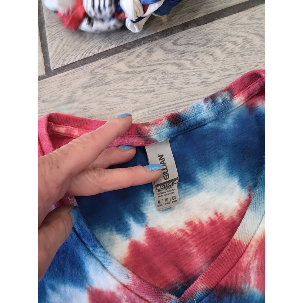 Universal Thread Denim Shorts & Gildan Tie Dye Shirt Set Patriotic Outfit 8/29 - Picture 6 of 8